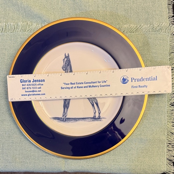 Elegant Blue and Gold Horse Design Plates - Picture 4 of 15